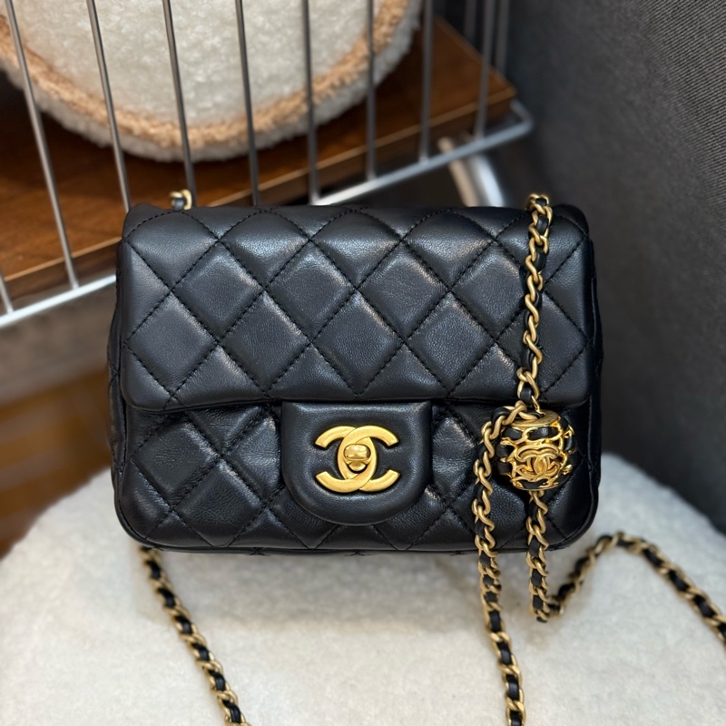 Chanel 核桃金球方胖黑色✨最新晶片款-0