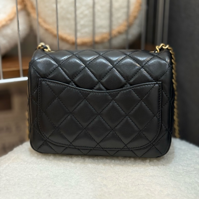 Chanel 核桃金球方胖黑色✨最新晶片款-1