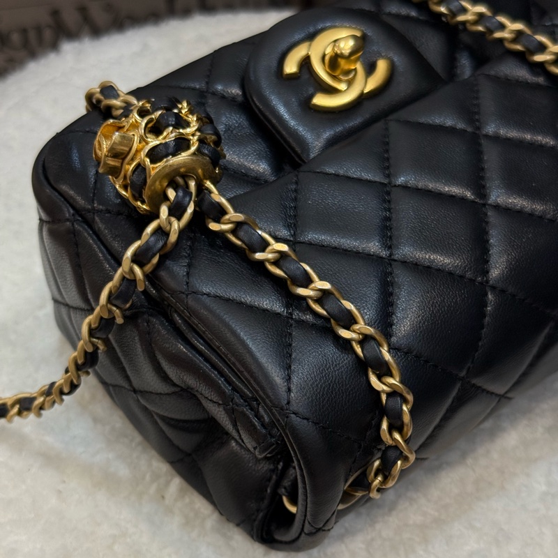 Chanel 核桃金球方胖黑色✨最新晶片款-10