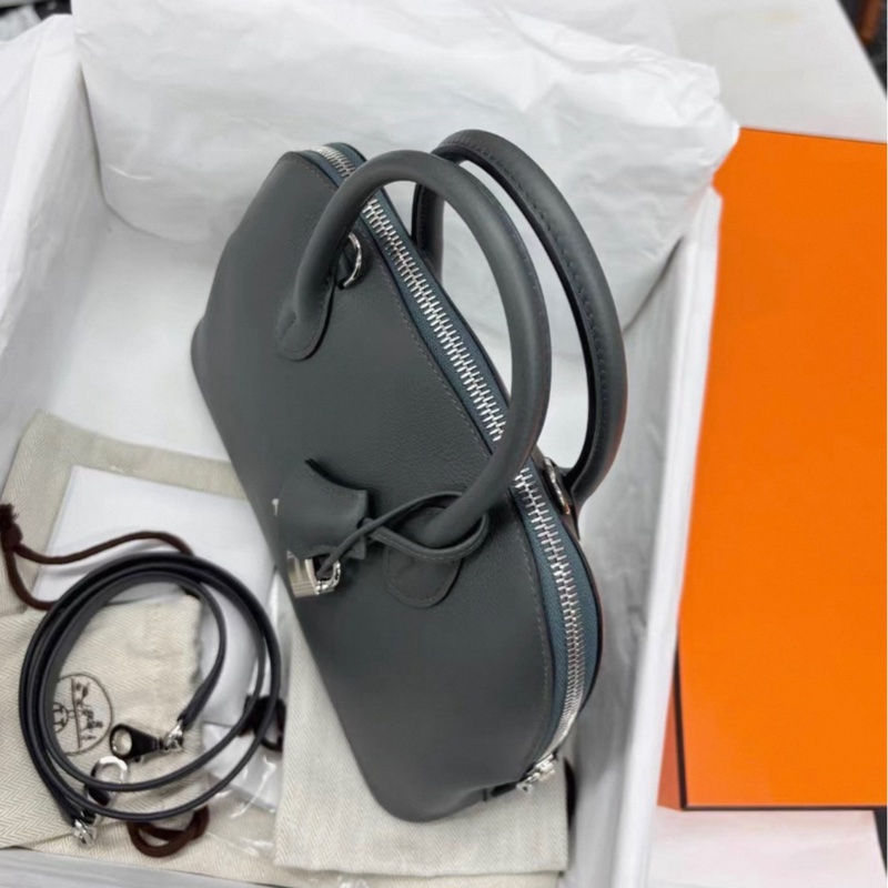 Hermes Y7颶風藍 Bolide25，U刻，evercolor，包身五金膜都在，閒置新成色-2