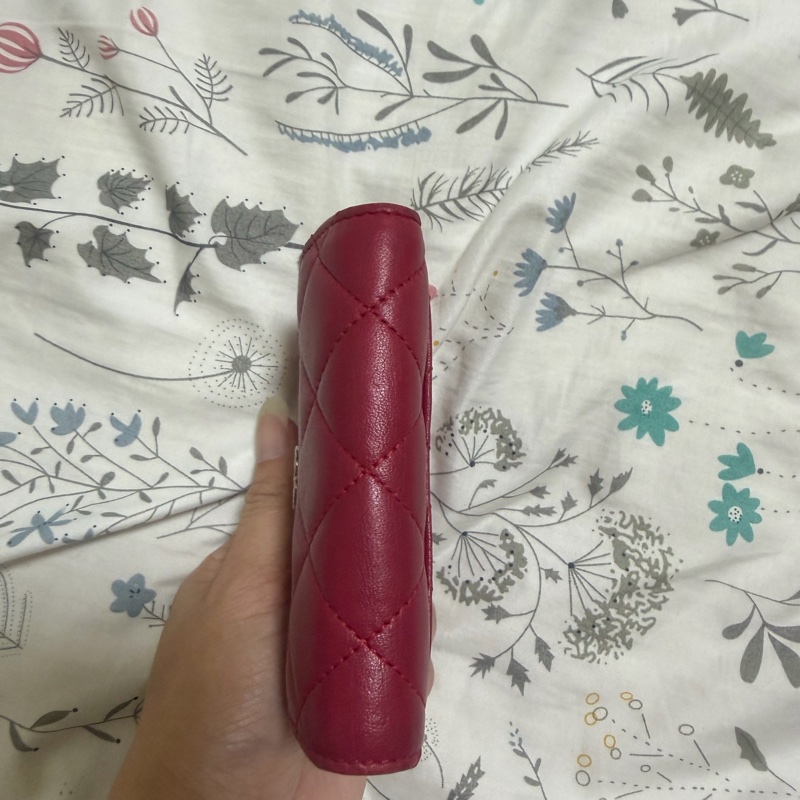 Chanel。cf紅色零錢包-5