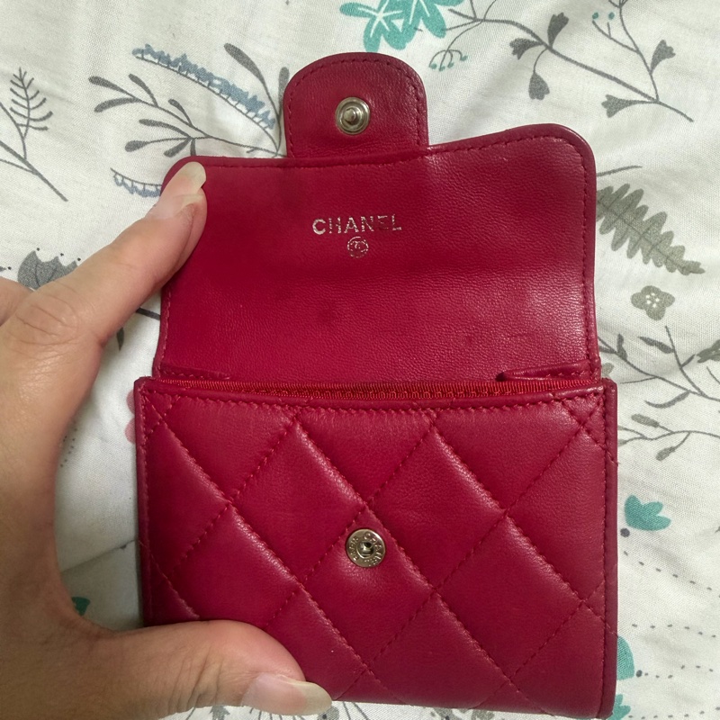 Chanel。cf紅色零錢包-6