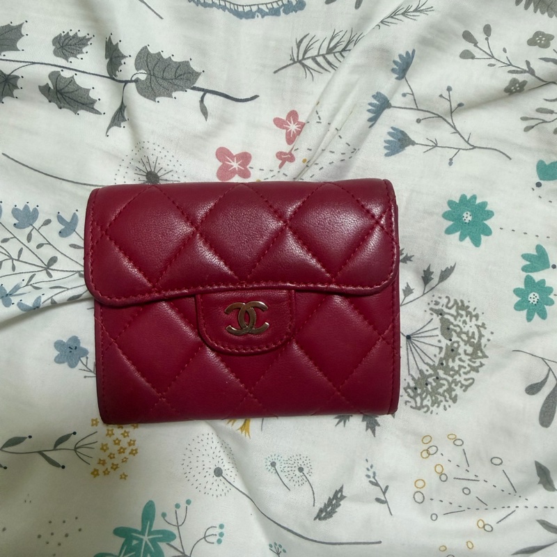 Chanel。cf紅色零錢包-8