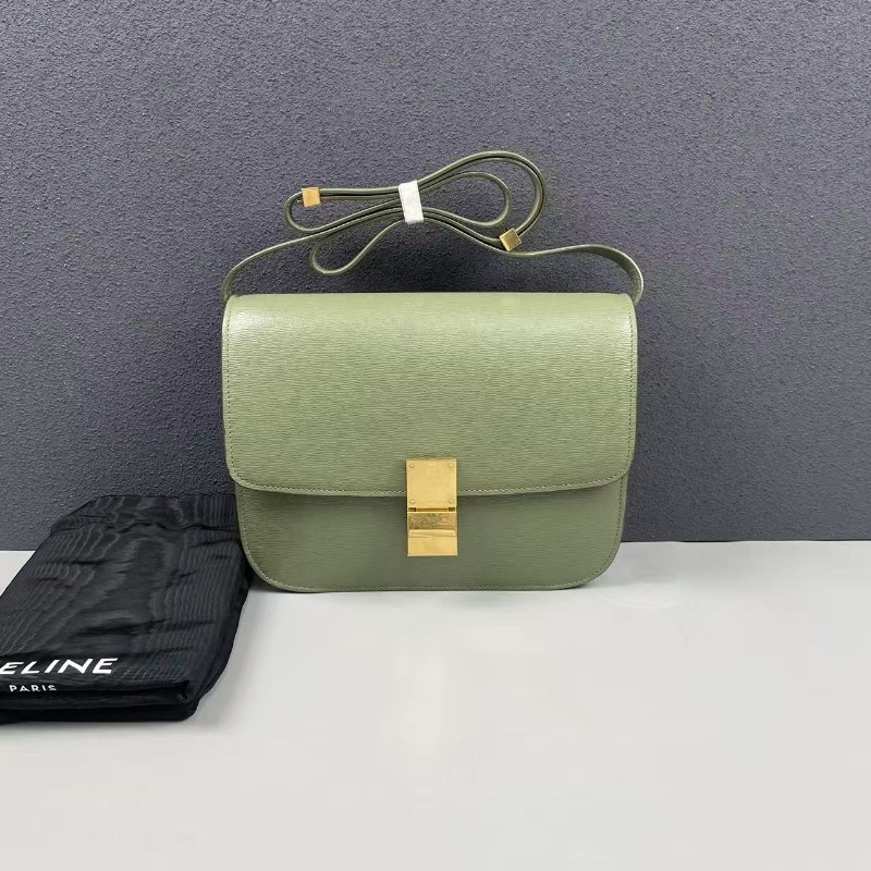 Celine 牙籤紋金扣中號box牛皮 斜背包-0