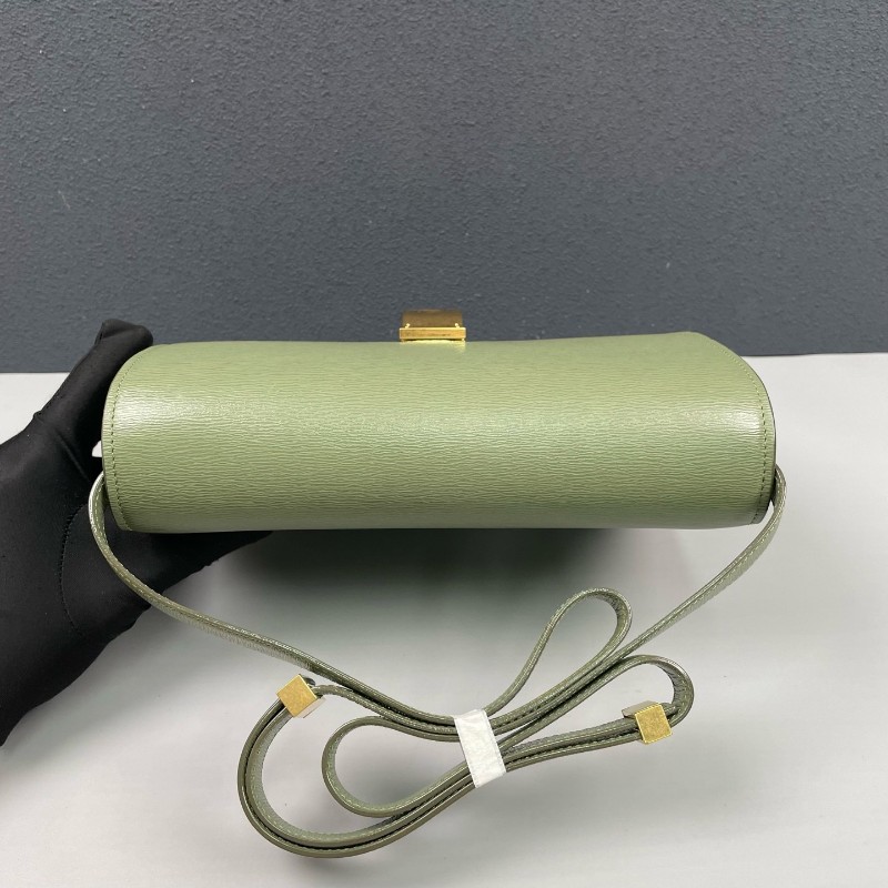 Celine 牙籤紋金扣中號box牛皮 斜背包-5