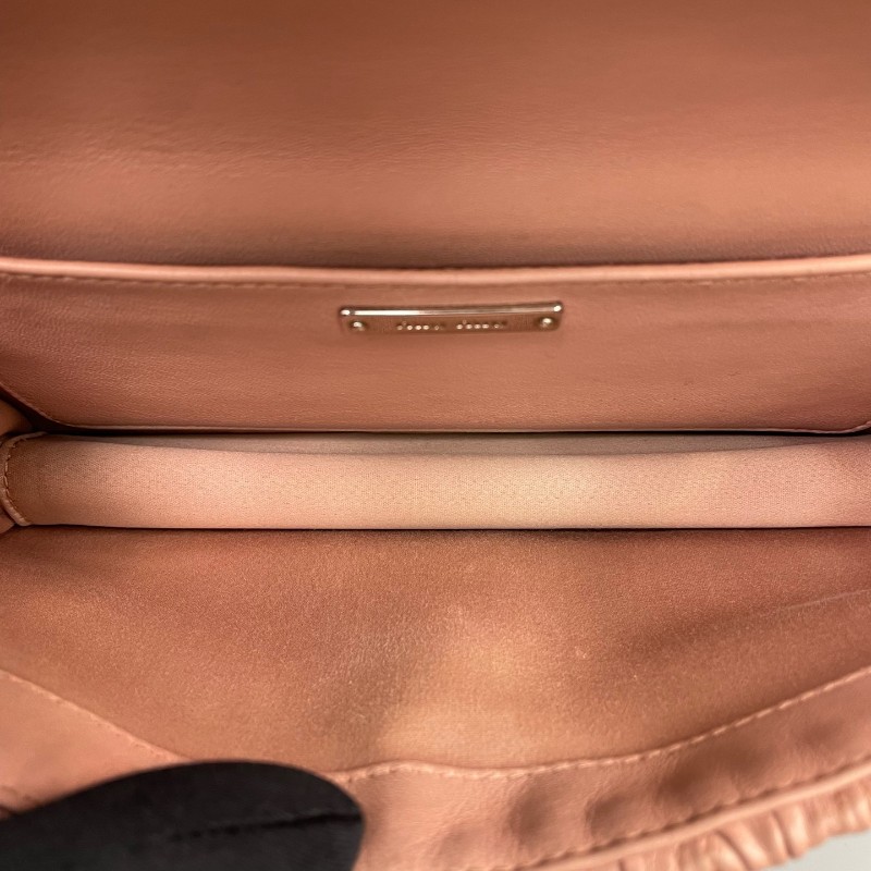 MiuMiu 粉色全皮皺褶手提包肩背包-7