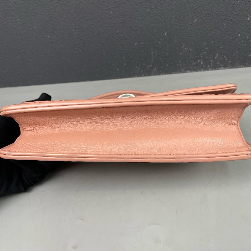 MiuMiu 粉色全皮皺褶手提包肩背包-14