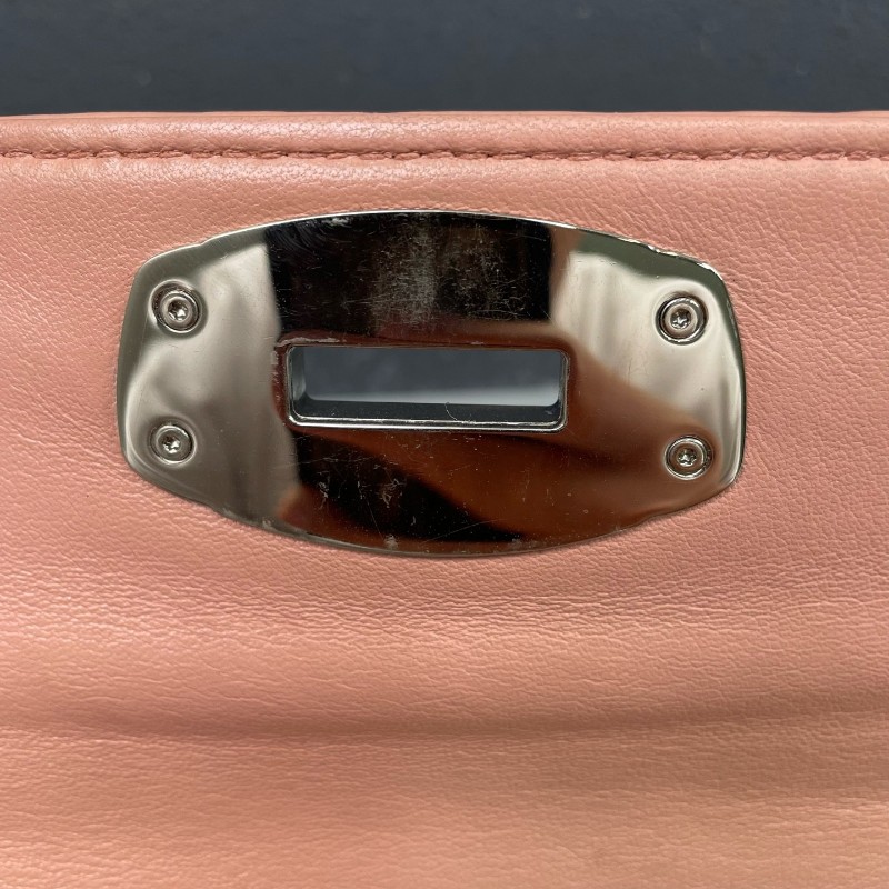 MiuMiu 粉色全皮皺褶手提包肩背包-20