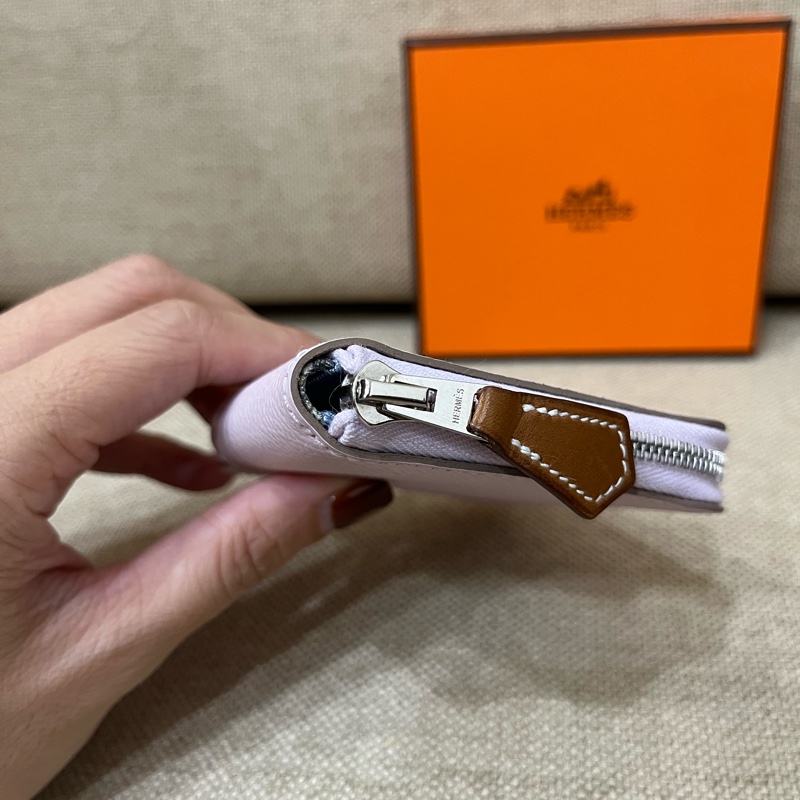 （全新） Hermes Silk’In 絲巾零錢包 夢幻紫/駿馬-5