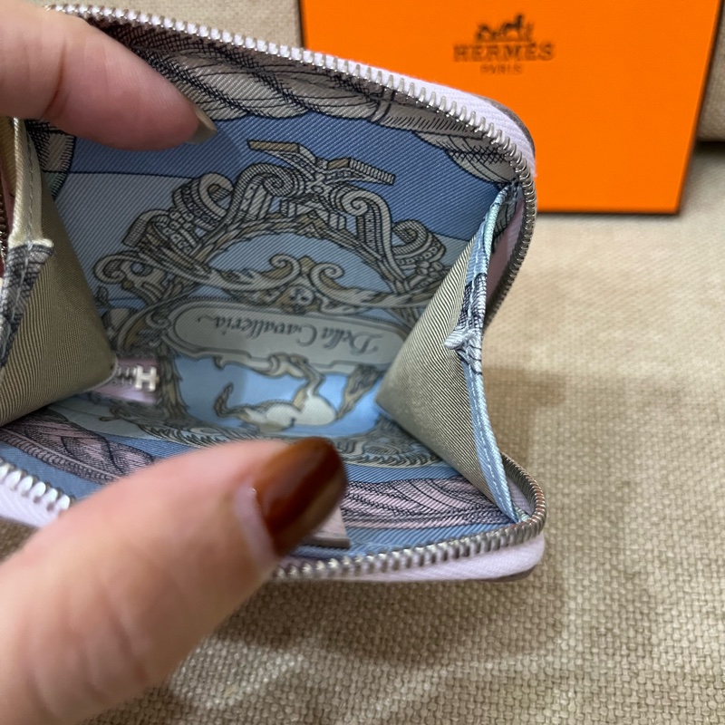 （全新） Hermes Silk’In 絲巾零錢包 夢幻紫/駿馬-7