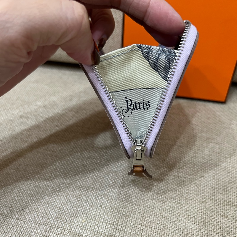 （全新） Hermes Silk’In 絲巾零錢包 夢幻紫/駿馬-9