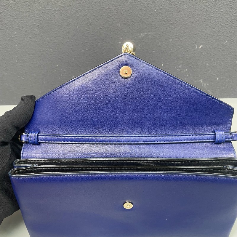 BVLGARI蛇頭包藍色全皮 流蘇woc-20