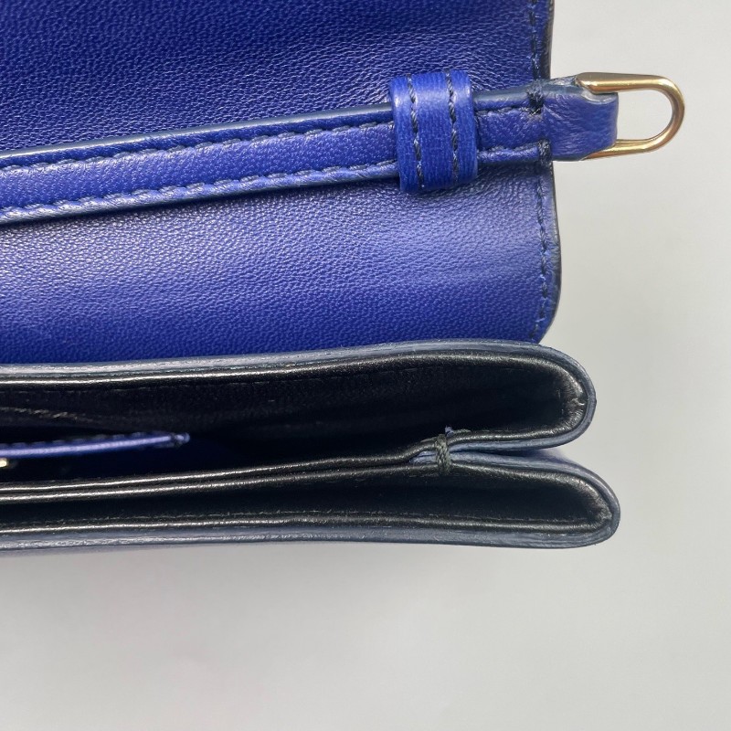 BVLGARI蛇頭包藍色全皮 流蘇woc-21