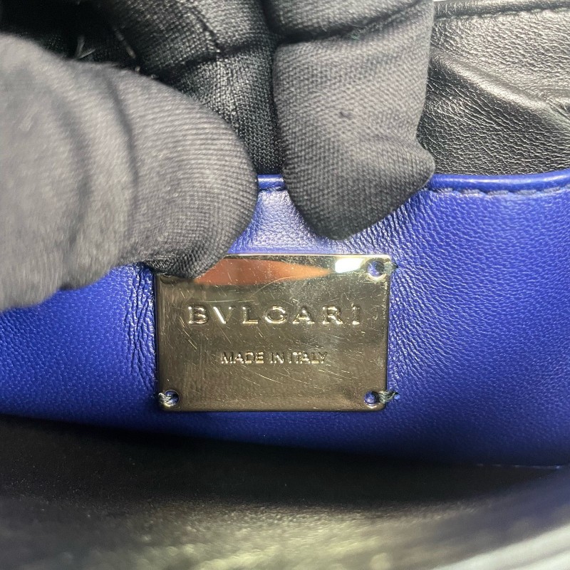 BVLGARI蛇頭包藍色全皮 流蘇woc-23