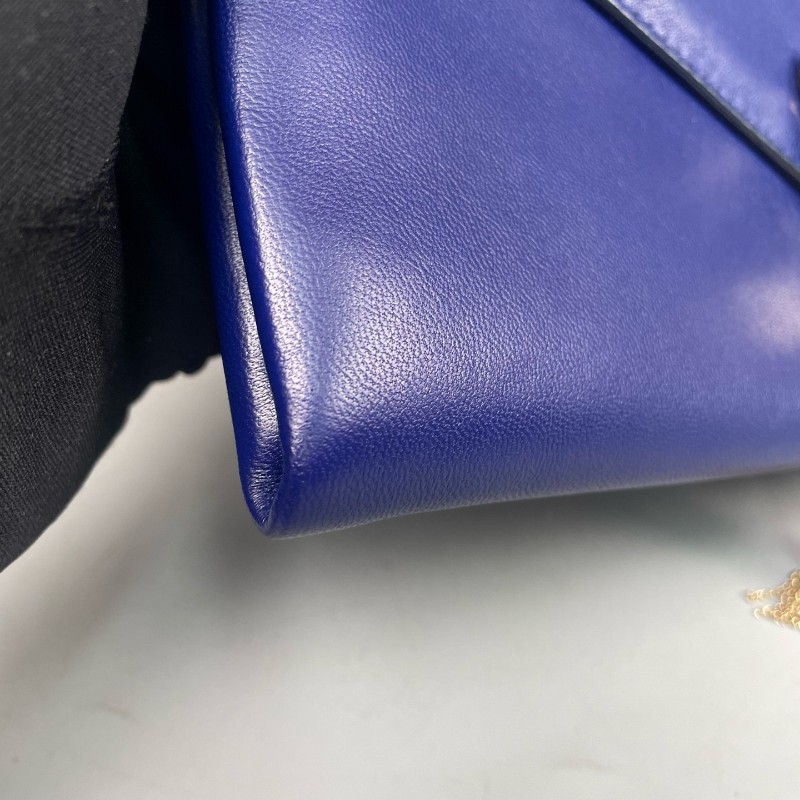 BVLGARI蛇頭包藍色全皮 流蘇woc-25