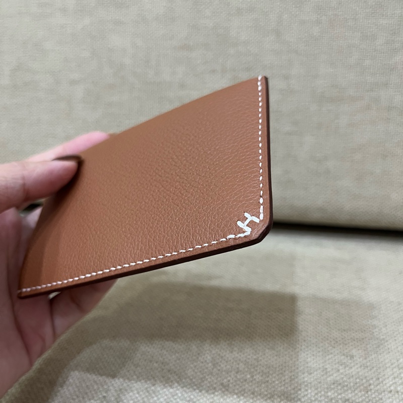 (全新) Hermes H 卡包 Evercolor/GOLD金棕色-5