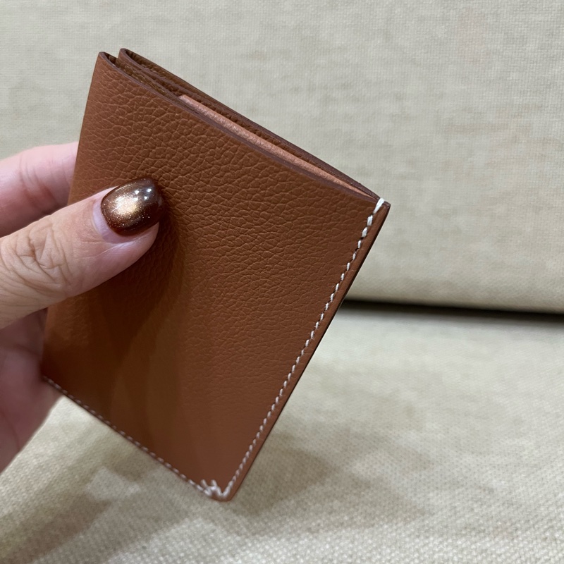 (全新) Hermes H 卡包 Evercolor/GOLD金棕色-6