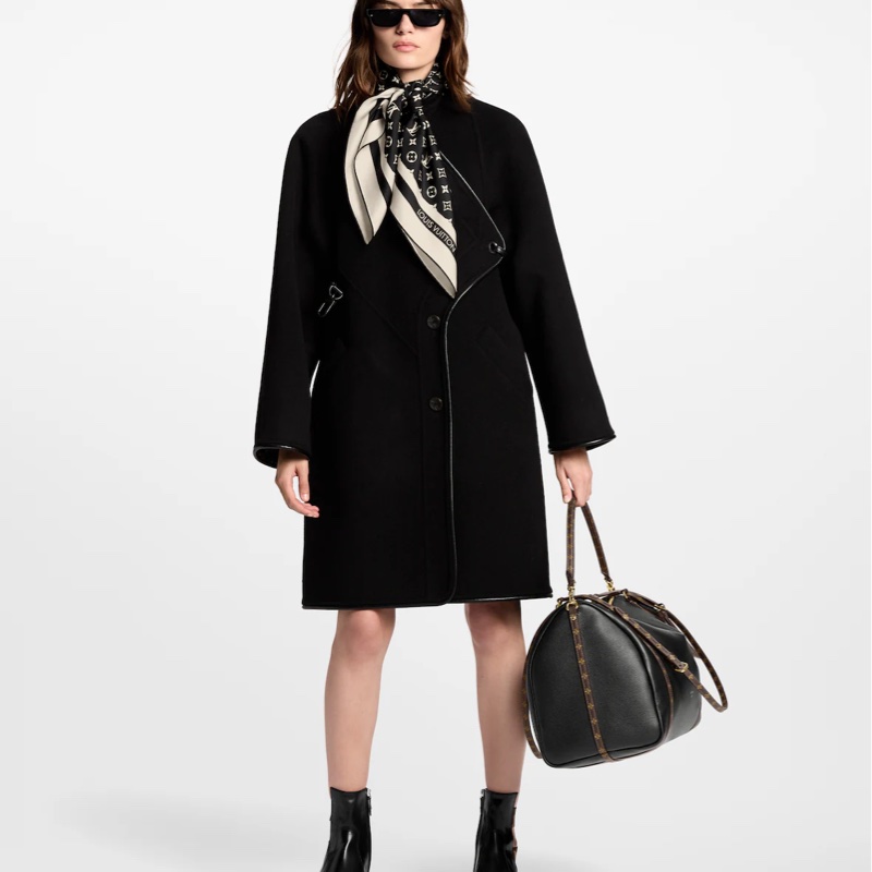 （全新）LV Monogram Silhouette 90方巾 黑/絲巾M97189-8