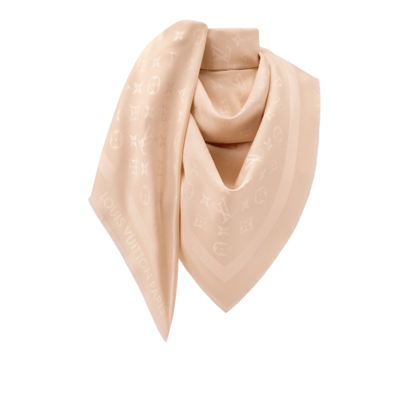 （全新） LV Monogram Classic 披肩 M96978 淺Beige-1