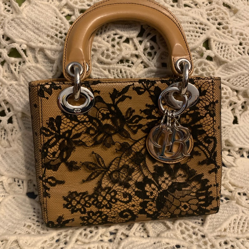 Lady Dior 全球限量發售戴妃包 稀有款頂級法國蕾絲裝飾手提包-0