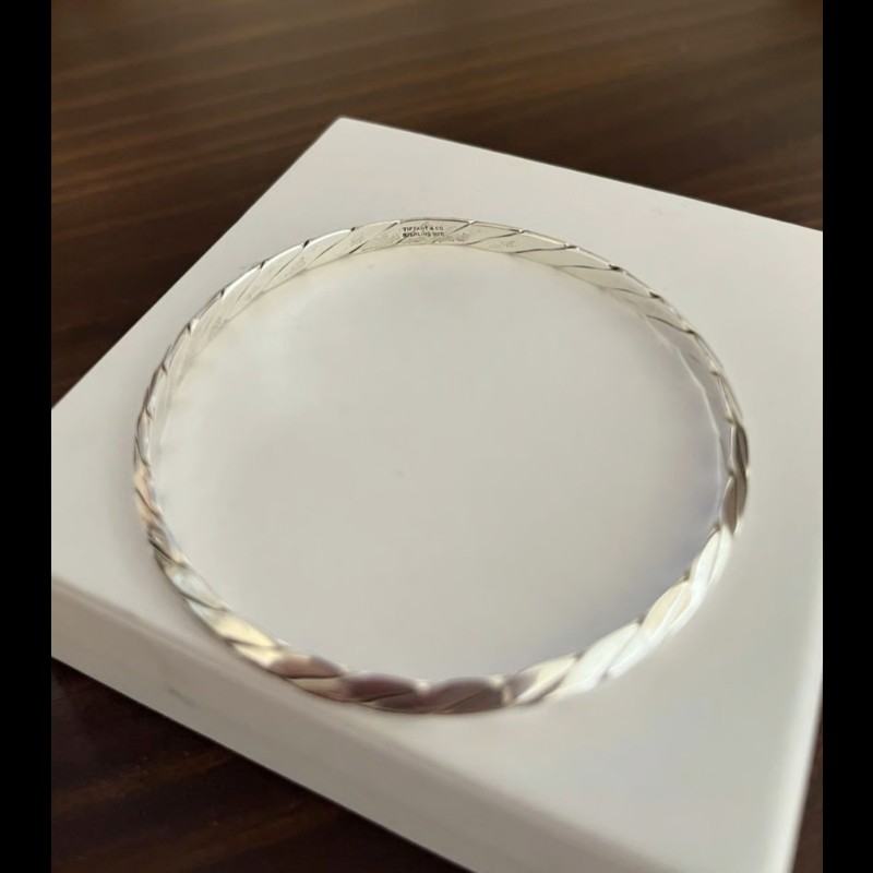 Tiffany&Co Taxco純銀扭轉手鐲-3