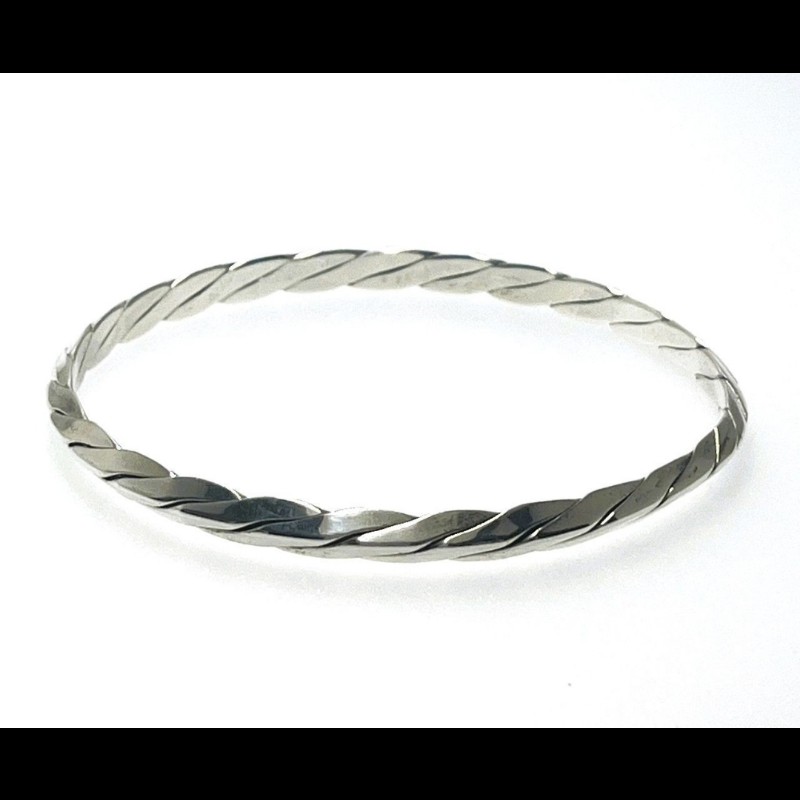 Tiffany&Co Taxco純銀扭轉手鐲-5
