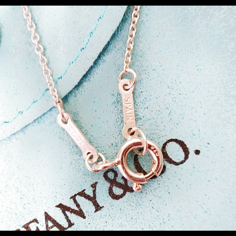 Tiffany & Co open heart Eisa peretti鏤空心形永恆圓環吊墜項鍊-4