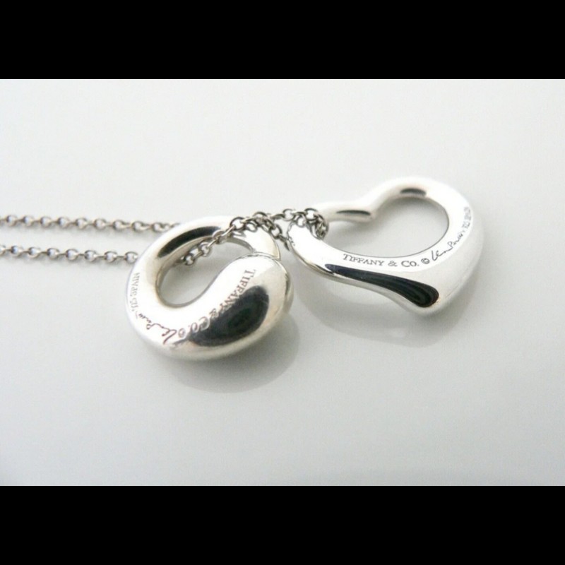 Tiffany & Co open heart Eisa peretti鏤空心形永恆圓環吊墜項鍊-7