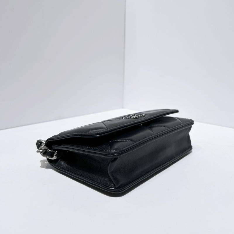 Chanel/香奈兒 芯片款 19bag黑銀woc-2
