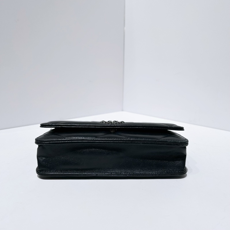 Chanel/香奈兒 芯片款 19bag黑銀woc-3