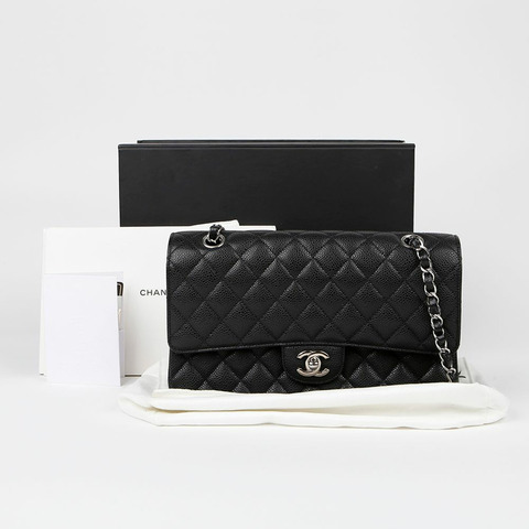 CHANEL 魚子醬紋經典中型單肩包 A01112