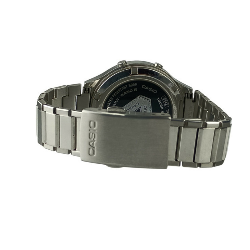 卡西歐 (CASIO) TRN 50 2AJR 限量版 Casiotron 復刻腕錶，銀色不鏽鋼錶殼，男士數位電波太陽能腕錶-6