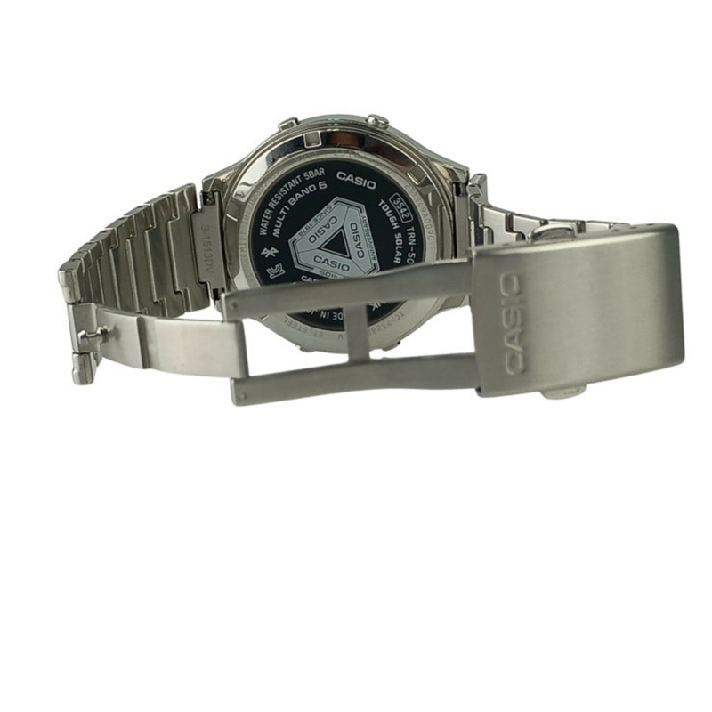 卡西歐 (CASIO) TRN 50 2AJR 限量版 Casiotron 復刻腕錶，銀色不鏽鋼錶殼，男士數位電波太陽能腕錶-7