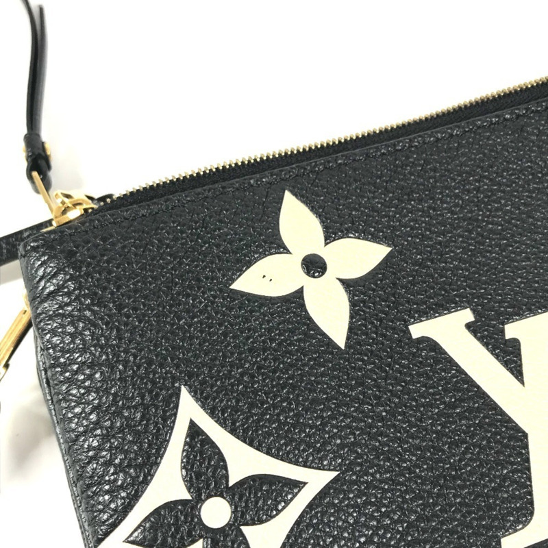路易威登 M80787 雙色 Monogram Empreinte Pochette 雙拉鍊手拿包/斜挎包/單肩包，皮革材質，男女通用，黑色-1