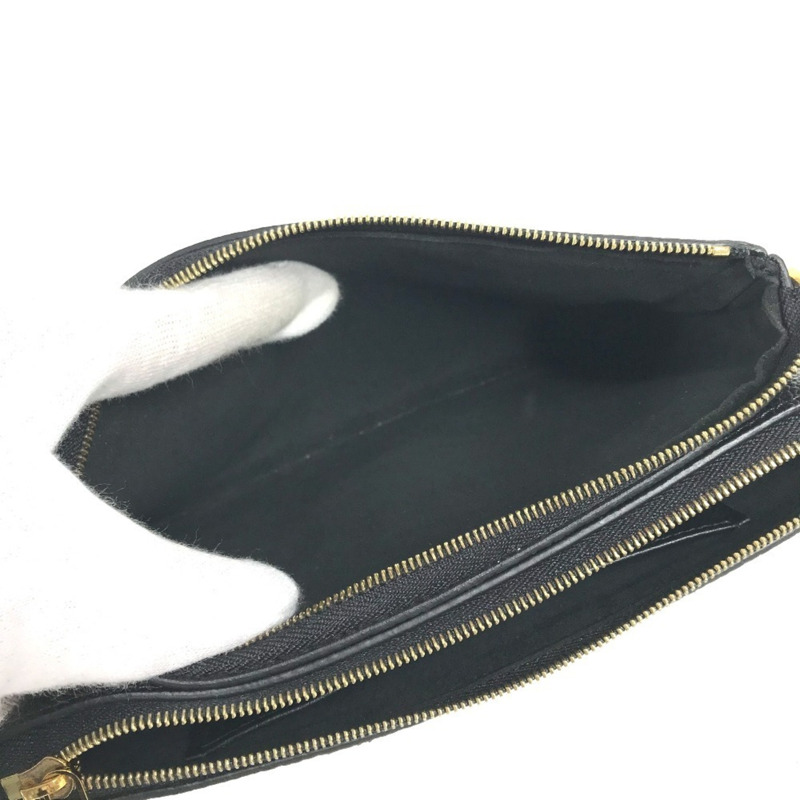 路易威登 M80787 雙色 Monogram Empreinte Pochette 雙拉鍊手拿包/斜挎包/單肩包，皮革材質，男女通用，黑色-3