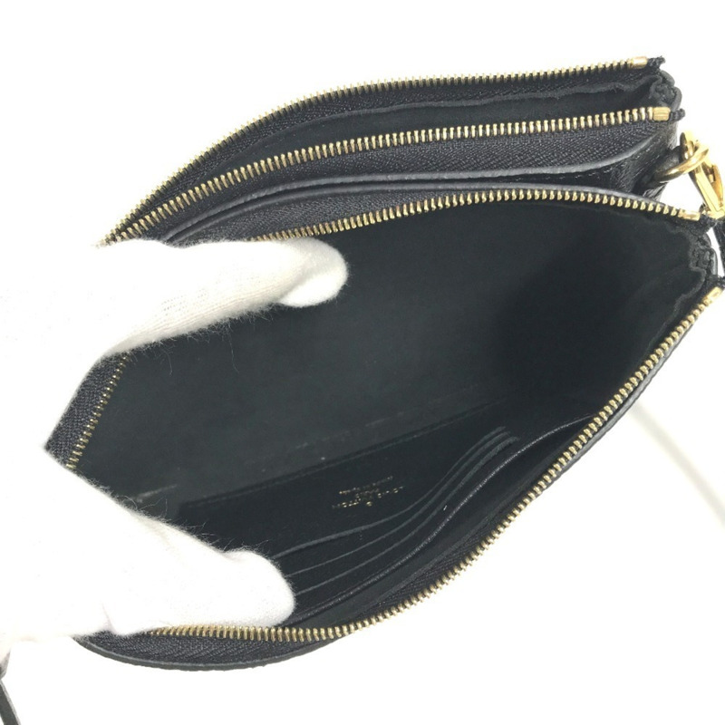 路易威登 M80787 雙色 Monogram Empreinte Pochette 雙拉鍊手拿包/斜挎包/單肩包，皮革材質，男女通用，黑色-4