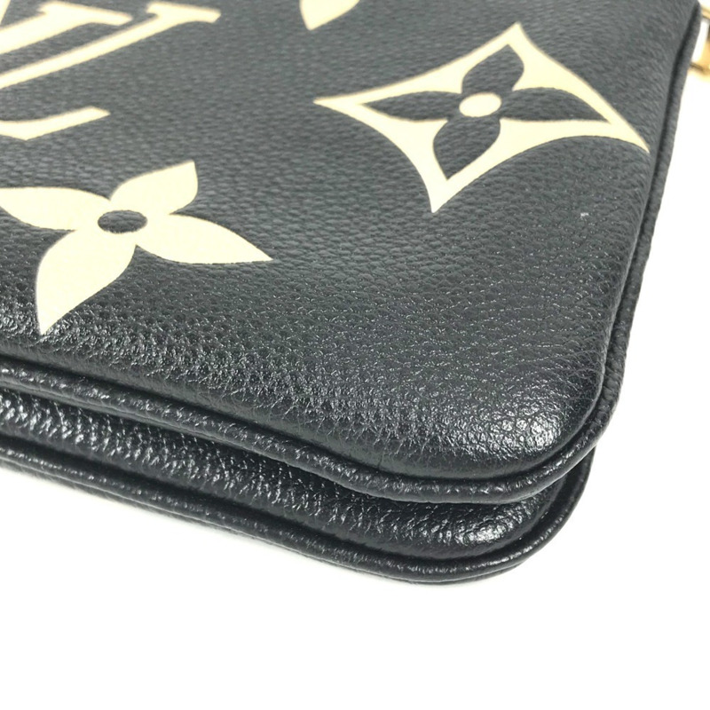 路易威登 M80787 雙色 Monogram Empreinte Pochette 雙拉鍊手拿包/斜挎包/單肩包，皮革材質，男女通用，黑色-8