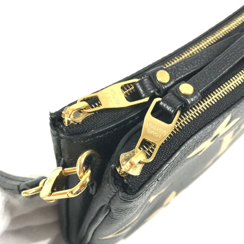 路易威登 M80787 雙色 Monogram Empreinte Pochette 雙拉鍊手拿包/斜挎包/單肩包，皮革材質，男女通用，黑色-10