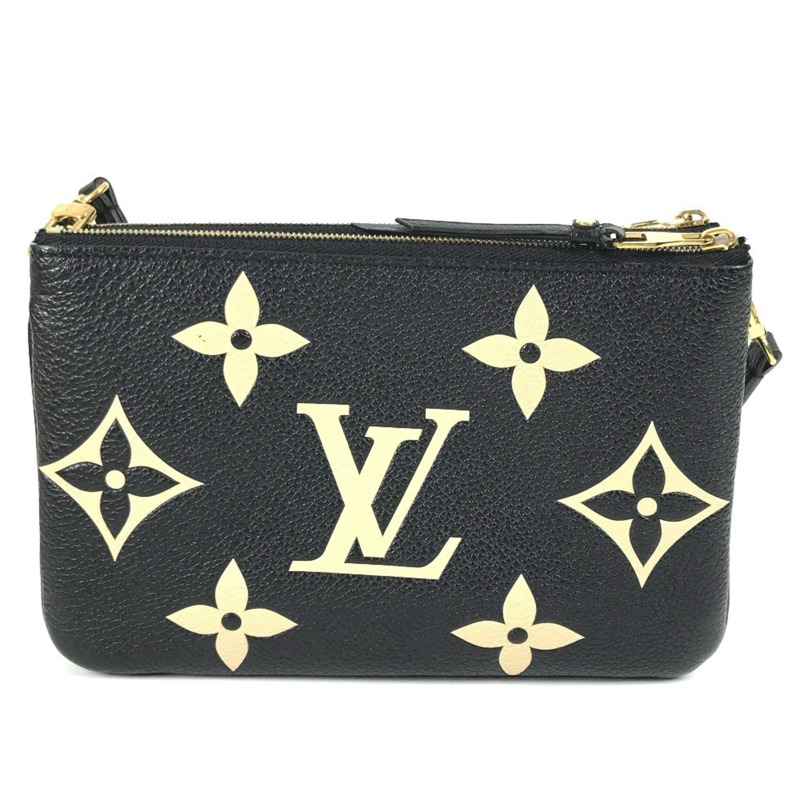 路易威登 M80787 雙色 Monogram Empreinte Pochette 雙拉鍊手拿包/斜挎包/單肩包，皮革材質，男女通用，黑色-12