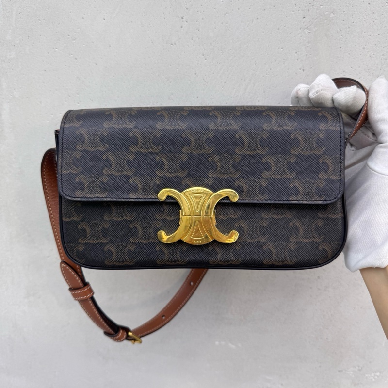 Celine凱旋門老花腋下包-0