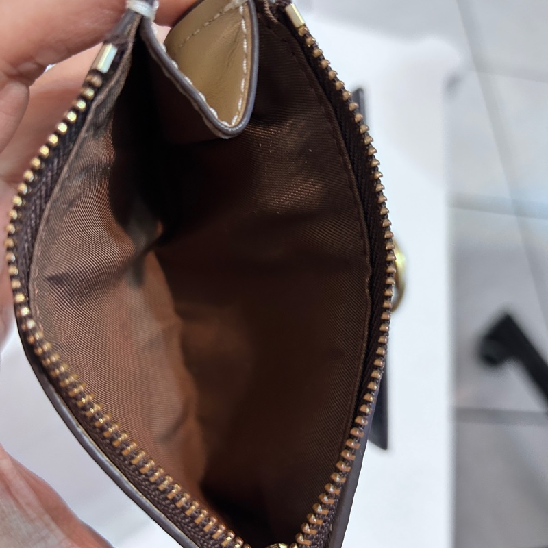 Tory Burch 皮革 金釦 拼色短夾-4