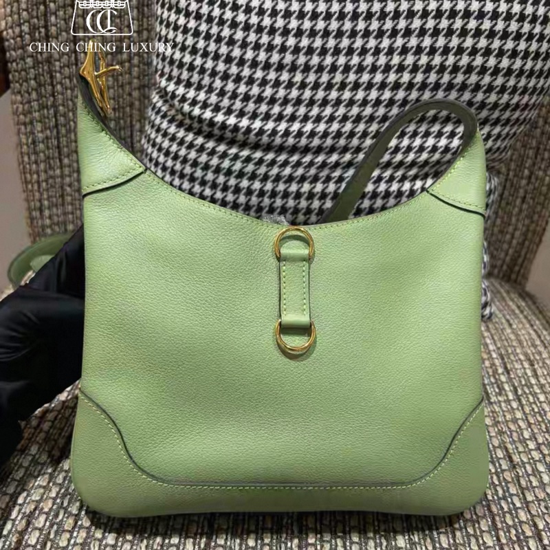 🌈Hermes💚Trim 24💚牛油果綠金扣💚99.5新🌈evercolor皮🌟-1