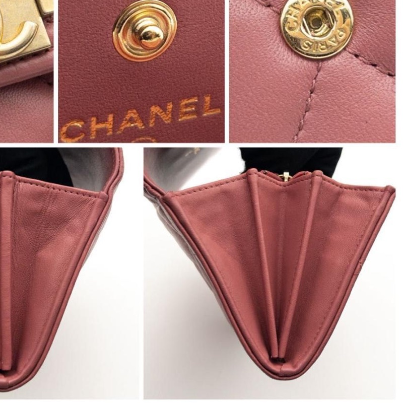 🌷Chanel Boy粉色長夾錢包皮夾|經典花紋✦fufu style 精品✦ 氣質款|-3
