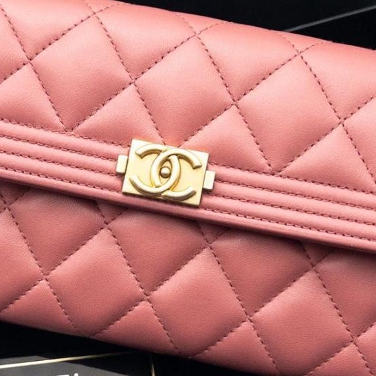 🌷Chanel Boy粉色長夾錢包皮夾|經典花紋✦fufu style 精品✦ 氣質款|-8