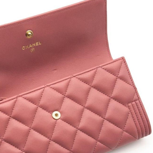 🌷Chanel Boy粉色長夾錢包皮夾|經典花紋✦fufu style 精品✦ 氣質款|-11