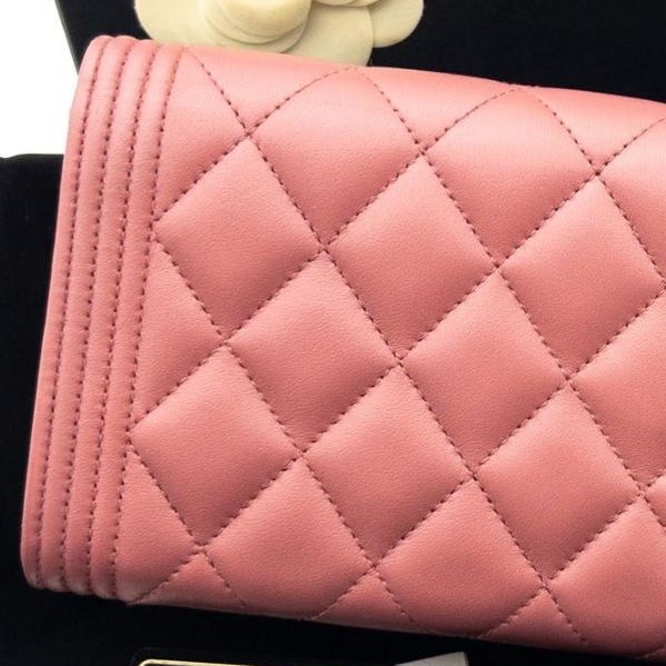 🌷Chanel Boy粉色長夾錢包皮夾|經典花紋✦fufu style 精品✦ 氣質款|-12