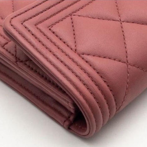 🌷Chanel Boy粉色長夾錢包皮夾|經典花紋✦fufu style 精品✦ 氣質款|-14