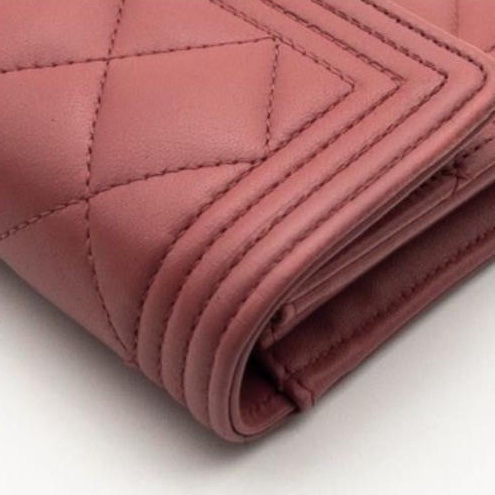 🌷Chanel Boy粉色長夾錢包皮夾|經典花紋✦fufu style 精品✦ 氣質款|-15