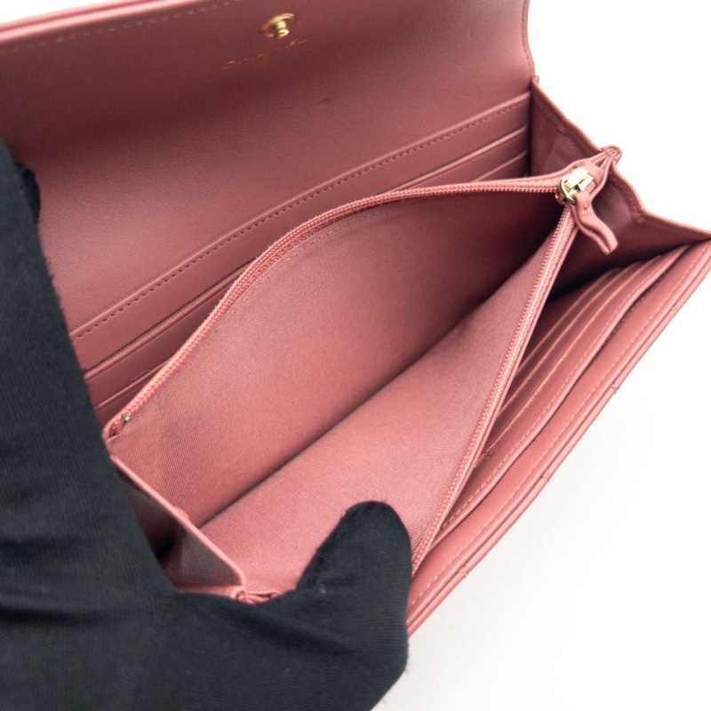 🌷Chanel Boy粉色長夾錢包皮夾|經典花紋✦fufu style 精品✦ 氣質款|-25