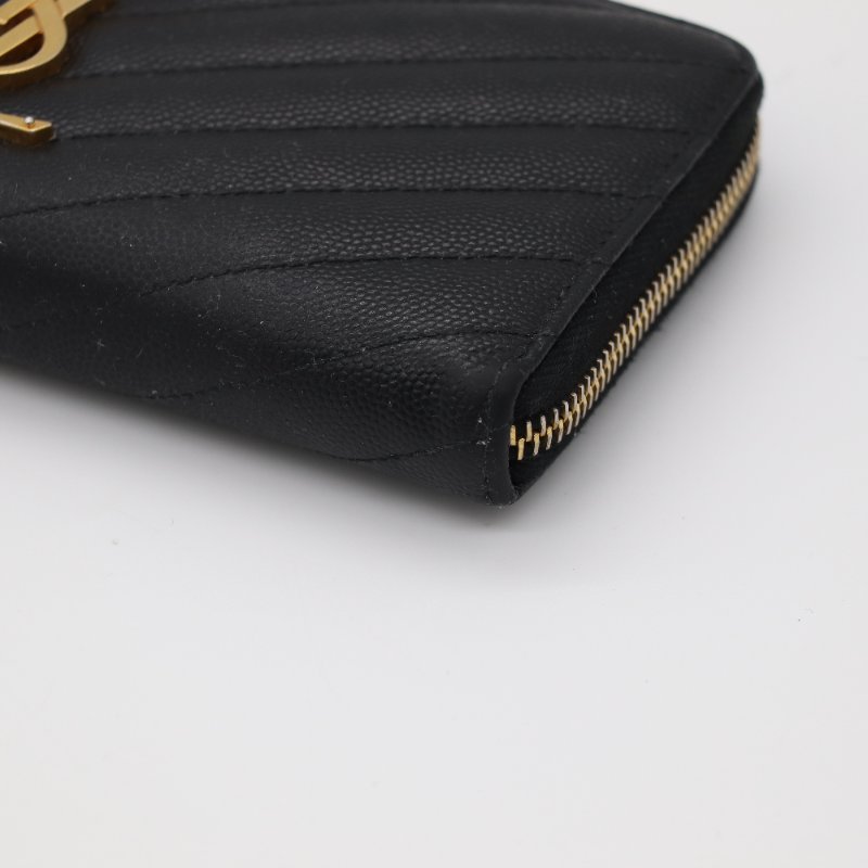 Saint Laurent 聖羅蘭 經典 Logo 黑色 牛皮 大空間 長夾-3